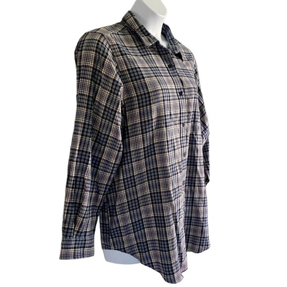August Max Woman Plaid Long Sleeve Button Up Shirt Size 1X NEW - Picture 3 of 9